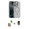 MARSİLYAN™- iPhone 16 Pro Max Kılıf Doruk Form Serisi - Siyah Buffer Hayalet Cam Ekran Koruyucu + Raze Metal Kamera Lens - CLTM