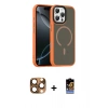 MARSİLYAN™- iPhone 16 Pro Max Kılıf Doruk Form Serisi - Siyah Buffer Hayalet Cam Ekran Koruyucu + Pers Alüminyum Kamera Lens - CLTM