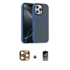 MARSİLYAN™- iPhone 16 Pro Max Kılıf Doruk Form Serisi - Siyah Buffer Hayalet Cam Ekran Koruyucu + Pers Alüminyum Kamera Lens - CLTM