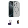 MARSİLYAN™- iPhone 16 Pro Max Kılıf Doruk Form Serisi - Siyah Buffer Hayalet Cam Ekran Koruyucu + Siyah Bilvis Titan Kamera Lens