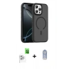 MARSİLYAN™- iPhone 16 Pro Max Kılıf Doruk Form Serisi - Siyah Joko Magic 5D Cam + Beyaz Raze Metal Kamera Lens