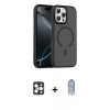 MARSİLYAN™- iPhone 16 Pro Max Kılıf Doruk Form Serisi - Siyah Joko Magic 5D Cam + PVD Metal Kamera Lens - GD