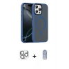 MARSİLYAN™- iPhone 16 Pro Max Kılıf Doruk Form Serisi - Siyah Joko Magic 5D Cam + Gümüş Pers Alüminyum Kamera Lens
