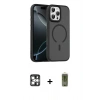 MARSİLYAN™- iPhone 16 Pro Max Kılıf Doruk Form Serisi - Siyah Joko Magic 5D Hayalet Cam + PVD Metal Kamera Lens - GS