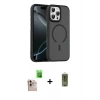 MARSİLYAN™- iPhone 16 Pro Max Kılıf Doruk Form Serisi - Siyah Joko Magic 5D Hayalet Cam + Raze Metal Kamera Lens - NLGY