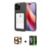 MARSİLYAN™- iPhone 16 Pro Max Kılıf Doruk Klasik Koleksiyonu - Şeffaf 360 Full Body Arka Koruyucu + Pers Alüminyum Kamera Lens - CLTM