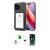 MARSİLYAN™- iPhone 16 Pro Max Kılıf Doruk Klasik Koleksiyonu - Siyah 360 Mat Full Body Arka Koruyucu + Raze Metal Kamera Lens - BZ