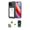 MARSİLYAN™- iPhone 16 Pro Max Kılıf Doruk Klasik Koleksiyonu - Siyah 360 Mat Full Body Arka Koruyucu + Raze Metal Kamera Lens - CLTM