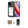 MARSİLYAN™- iPhone 16 Pro Max Kılıf Doruk Klasik Koleksiyonu - Siyah 360 Mat Full Body Arka Koruyucu + Pers Alüminyum Kamera Lens - CLTM