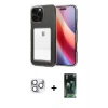MARSİLYAN™- iPhone 16 Pro Max Kılıf Doruk Klasik Koleksiyonu - Siyah 360 Mat Full Body Arka Koruyucu + Pers Alüminyum Kamera Lens - GS