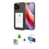 MARSİLYAN™- iPhone 16 Pro Max Kılıf Doruk Klasik Koleksiyonu - Siyah 3D Antistatik Cam Ekran Koruyucu + Raze Metal Kamera Lens - NLGY