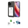 MARSİLYAN™- iPhone 16 Pro Max Kılıf Doruk Klasik Koleksiyonu - Siyah 3D Antistatik Cam Ekran Koruyucu + Raze Metal Kamera Lens - BZ