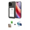 MARSİLYAN™- iPhone 16 Pro Max Kılıf Doruk Klasik Koleksiyonu - Siyah 3D Antistatik Cam Ekran Koruyucu + Raze Metal Kamera Lens - CLTM