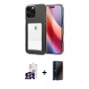 MARSİLYAN™- iPhone 16 Pro Max Kılıf Doruk Klasik Koleksiyonu - Siyah 3D Antistatik Hayalet Cam Ekran Koruyucu + Bilvis Titan Kamera Lens - GS