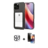 MARSİLYAN™- iPhone 16 Pro Max Kılıf Doruk Klasik Koleksiyonu - Siyah 3D Antistatik Mat Seramik Nano Ekran Koruyucu + Pers Alüminyum Kamera Lens - GI