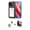 MARSİLYAN™- iPhone 16 Pro Max Kılıf Doruk Klasik Koleksiyonu - Siyah 3D Antistatik Mat Seramik Nano Ekran Koruyucu + Raze Metal Kamera Lens - NLGY