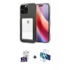 MARSİLYAN™- iPhone 16 Pro Max Kılıf Doruk Klasik Koleksiyonu - Siyah 3D Antistatik Seramik Nano Ekran Koruyucu + Bilvis Titan Kamera Lens - TMGI