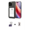 MARSİLYAN™- iPhone 16 Pro Max Kılıf Doruk Klasik Koleksiyonu - Siyah Bilvis 3D Cam Ekran Koruyucu + Titanyum Gri Bilvis Titan Kamera Lens