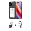 MARSİLYAN™- iPhone 16 Pro Max Kılıf Doruk Klasik Koleksiyonu - Siyah Bilvis 3X AR Hayalet Cam Ekran Koruyucu + Bilvis Titan Kamera Lens - GS