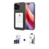 MARSİLYAN™- iPhone 16 Pro Max Kılıf Doruk Klasik Koleksiyonu - Siyah Bilvis 3X AR Hayalet Cam Ekran Koruyucu + Bilvis Titan Kamera Lens - SH