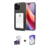 MARSİLYAN™- iPhone 16 Pro Max Kılıf Doruk Klasik Koleksiyonu - Siyah Bilvis 5in1 3D Magic Cam Ekran Koruyucu + Bilvis Titan Kamera Lens - SH