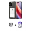 MARSİLYAN™- iPhone 16 Pro Max Kılıf Doruk Klasik Koleksiyonu - Siyah Bilvis 5in1 3D Magic Cam Ekran Koruyucu + Pers Alüminyum Kamera Lens - GI