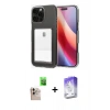 MARSİLYAN™- iPhone 16 Pro Max Kılıf Doruk Klasik Koleksiyonu - Siyah Bilvis 5in1 3D Magic Cam Ekran Koruyucu + Raze Metal Kamera Lens - NLGY