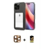 MARSİLYAN™- iPhone 16 Pro Max Kılıf Doruk Klasik Koleksiyonu - Siyah Buffer Cam Ekran Koruyucu + Pers Alüminyum Kamera Lens - CLTM