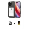 MARSİLYAN™- iPhone 16 Pro Max Kılıf Doruk Klasik Koleksiyonu - Siyah Buffer Cam Ekran Koruyucu + PVD Metal Kamera Lens - SH