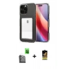 MARSİLYAN™- iPhone 16 Pro Max Kılıf Doruk Klasik Koleksiyonu - Siyah Buffer Cam Ekran Koruyucu + Raze Metal Kamera Lens - SH