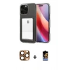 MARSİLYAN™- iPhone 16 Pro Max Kılıf Doruk Klasik Koleksiyonu - Siyah Buffer Hayalet Cam Ekran Koruyucu + Pers Alüminyum Kamera Lens - CLTM