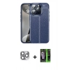 MARSİLYAN™- iPhone 16 Pro Max Kılıf Doruk Klasik Özel Seri - Şeffaf 360 Full Body Arka Koruyucu + Pers Alüminyum Kamera Lens - GI