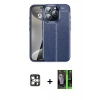 MARSİLYAN™- iPhone 16 Pro Max Kılıf Doruk Klasik Özel Seri - Şeffaf 360 Full Body Arka Koruyucu + PVD Metal Kamera Lens - GS