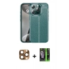 MARSİLYAN™- iPhone 16 Pro Max Kılıf Doruk Klasik Özel Seri - Şeffaf 360 Full Body Arka Koruyucu + Pers Alüminyum Kamera Lens - CLTM