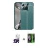MARSİLYAN™- iPhone 16 Pro Max Kılıf Doruk Klasik Özel Seri - Şeffaf 360 Full Body Arka Koruyucu + Bilvis Titan Kamera Lens - SH