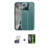 MARSİLYAN™- iPhone 16 Pro Max Kılıf Doruk Klasik Özel Seri - Şeffaf 360 Full Body Arka Koruyucu + Bilvis Titan Kamera Lens - TMGI