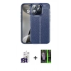 MARSİLYAN™- iPhone 16 Pro Max Kılıf Doruk Klasik Özel Seri - Şeffaf 360 Full Body Arka Koruyucu + Bilvis Titan Kamera Lens - TMGI