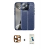 MARSİLYAN™- iPhone 16 Pro Max Kılıf Doruk Klasik Özel Seri - Şeffaf Pasifik Cam Ekran Koruyucu + Pers Alüminyum Kamera Lens - CLTM