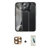 MARSİLYAN™- iPhone 16 Pro Max Kılıf Doruk Klasik Özel Seri - Şeffaf Pasifik Cam Ekran Koruyucu + Pers Alüminyum Kamera Lens - CLTM
