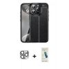 MARSİLYAN™- iPhone 16 Pro Max Kılıf Doruk Klasik Özel Seri - Şeffaf Pasifik Cam Ekran Koruyucu + Pers Alüminyum Kamera Lens - GI