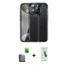 MARSİLYAN™- iPhone 16 Pro Max Kılıf Doruk Klasik Özel Seri - Şeffaf Pasifik Cam Ekran Koruyucu + Raze Metal Kamera Lens - SH