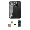 MARSİLYAN™- iPhone 16 Pro Max Kılıf Doruk Klasik Özel Seri - Siyah 360 Mat Full Body Arka Koruyucu + Raze Metal Kamera Lens - CLTM