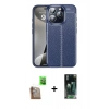 MARSİLYAN™- iPhone 16 Pro Max Kılıf Doruk Klasik Özel Seri - Siyah 360 Mat Full Body Arka Koruyucu + Raze Metal Kamera Lens - CLTM
