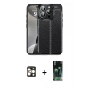 MARSİLYAN™- iPhone 16 Pro Max Kılıf Doruk Klasik Özel Seri - Siyah 360 Mat Full Body Arka Koruyucu + Gold PVD Metal Kamera Lens