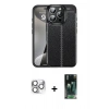 MARSİLYAN™- iPhone 16 Pro Max Kılıf Doruk Klasik Özel Seri - Siyah 360 Mat Full Body Arka Koruyucu + Pers Alüminyum Kamera Lens - GS
