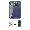 MARSİLYAN™- iPhone 16 Pro Max Kılıf Doruk Klasik Özel Seri - Siyah 360 Mat Full Body Arka Koruyucu + Pers Alüminyum Kamera Lens - GS