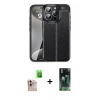 MARSİLYAN™- iPhone 16 Pro Max Kılıf Doruk Klasik Özel Seri - Siyah 360 Mat Full Body Arka Koruyucu + Raze Metal Kamera Lens - NLGY