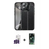 MARSİLYAN™- iPhone 16 Pro Max Kılıf Doruk Klasik Özel Seri - Siyah 360 Mat Full Body Arka Koruyucu + Bilvis Titan Kamera Lens - SH