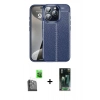 MARSİLYAN™- iPhone 16 Pro Max Kılıf Doruk Klasik Özel Seri - Siyah 360 Mat Full Body Arka Koruyucu + Raze Metal Kamera Lens - SH