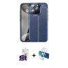 MARSİLYAN™- iPhone 16 Pro Max Kılıf Doruk Klasik Özel Seri - Siyah 3D Antistatik Cam Ekran Koruyucu + Bilvis Titan Kamera Lens - SH